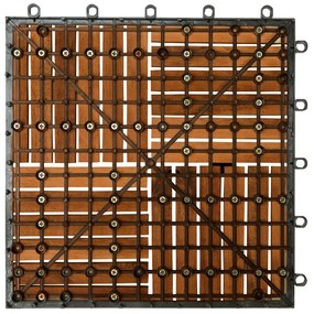 InternetovaZahrada Drevené dlaždice Quatro mozaika - sada 11 ks, 30x30 cm