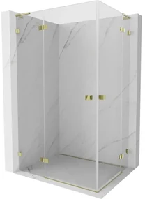 Mexen Lunar, L Duo výklopný sprchový kút 120 x 85 cm, 8mm číre sklo, zlatý profil, 834L-120L-085P-50-00