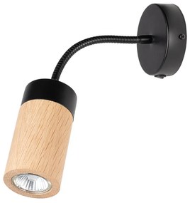 Nástenné LED svietidlo ANNICK, 1xLED 5W (súčasť balenia), drevené tienidlo, olejovaný dub, B