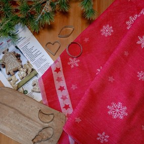 Polášek Utierka Egypt so zimným motívom – 3 ks - č. 110 | Červená / šedá