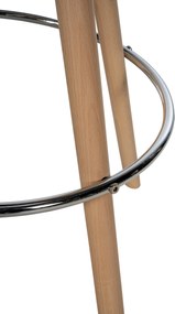 Barová stolička Corbin Round - látka, natura rám - taupe