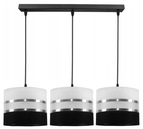 Luster na lanku CORAL 3xE27/60W/230V čiernobiela
