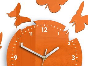 Nástěnné hodiny Motyle 28 cm oranžové