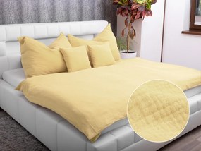 Biante Mušelínové posteľné obliečky Nature MSN-003 Pastelovo žlté Predĺžené 140x220 a 70x90 cm