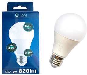 Žiarovka LED A60 9W E27 6500K EKZA030