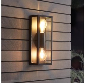 Eglo 780426 - Vonkajšie nástenné svietidlo ALGECIRAS 2xE27/60W/230V IP44 čierna