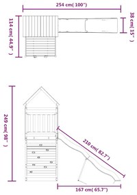Vonkajšia súprava na hranie masívna borovica