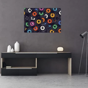 Obraz - Hudobné gramofónové platne (90x60 cm)