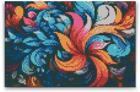 Gario Diamantové maľovanie Abstraktné listy Rozmery: 40 x 60 cm, Rámovanie: S vnútorným rámom, Diamanty: Okrúhle