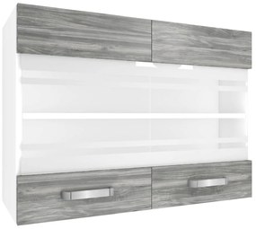 Kuchynská skrinka Belini horná 80 cm šedý antracit Glamour Wood  TOR SGW80/2/WT/GW1/0/U