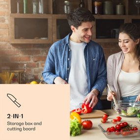 Klarstein Desiatový box s bambusovým uzáverom, 1,6 l, 2-dielna sada, odolný voči teplu, sklo, bambus