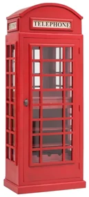 furniture-nabytek.cz - Masívna barová skriňa Telefonná búdka, lakovaná, červená – 78×44×200 cm