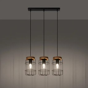 Sollux SL.1264 - Luster na lanku GOTTO 3xE27/15W/230V čierna