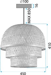 Toolight Boho, závesné svietidlo 1xE27 APP1577-5C, prírodná hnedá, OSW-03614