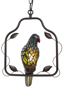 Závesné vitrážové svetlo Tiffany v dizajne papagája - 40 * 26 * 86 cm E14 / max 1 * 25W