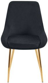 Sada 2 ks jedálenskej stoličky Elmira zamat - čierna