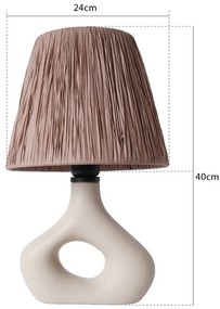 Béžová stolová lampa s tienidlom z papierového výpletu (výška 40 cm) Serin – Opviq lights