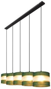 Luster na lanku HELEN 5xE27/15W/230V zelená/zlatá