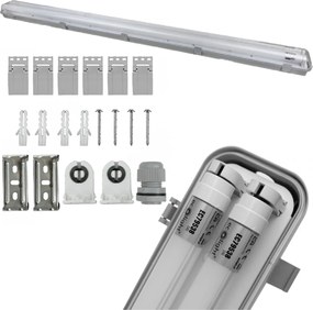 Sada hermetického svietidla LED žiarivky do garáže 120 cm povrchová montáž