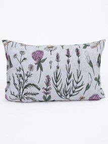 Krepová obliečka na vankúš Renforcé 40 x 60 cm - Herbár sivá