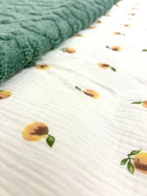 Letné mušelínové obliečky Peach 140x200 – broskyňový motív, 100 % bavlna, jemné, priedušné, hypoalergénne