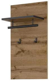 Vešiakový panel Crossroad H N03 (dub wotan + čierna). Akcia -16%. Vlastná spoľahlivá doprava až k Vám domov. 1118191