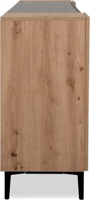 Široká komoda so zásuvkami Nola, dub artisan/čierna