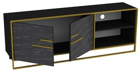 TV stolek POLKA 160 cm černý/zlatý