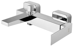 Nástenná vaňová batéria v lesklej striebornej farbe (2 výstupy) Latus – Sapho