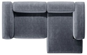 Sivomodrá menčestrová rohová pohovka (pravý roh/s leňoškou) Bergano – Cosmopolitan Design