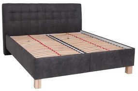 Čalúnená posteľ s úložným priestorom VIOLET 160x200 cm bez matraca, tmavosivá