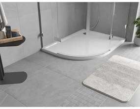 Mexen Flow, asymetrická štvrťkruhová sprchová vanička slim, pravá 90 x 80 cm, biela lesklá, 46Q108090R