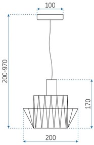 Toolight - Závesné svietidlo 36cm E27 60W APP941-1CP, čierna, OSW-05663