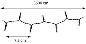 Vianočné svetielka 36 m/480 led studená biela, 8 režimov svietenia, pamäťová funkcia
