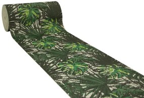 Kúpelňová penová rohož Softy-tex Monstera zelená / čierna