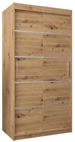 Šatníková skriňa 100 cm Verika 1 100 (dub artisan). Akcia -51%. Vlastná spoľahlivá doprava až k Vám domov. 1063672