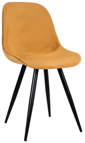 Zamatové jedálenské stoličky v horčicovej farbe v súprave 2 ks Capri – LABEL51