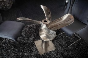 Dizajnový jedálenský stôl Propeller 94 cm strieborný