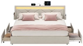 Manželská postel s LED osvetlením 160 cm RMB828LH01