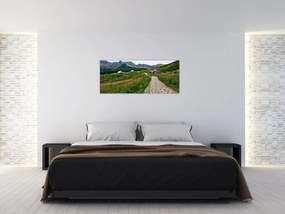 Obraz - Horská krajina s domčekmi (120x50 cm)