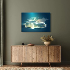 Obraz auta z geometrických tvarov (90x60 cm)