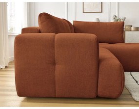 Rozkladacia/s úložným priestorom rohová pohovka v tehlovej farbe (pravý roh/do L) Fuji – Bobochic Paris