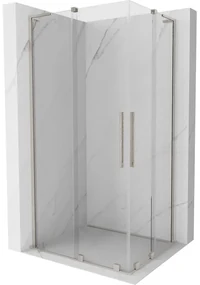 Mexen Velar L Duo, sprchový kút s posuvnými dverami 90 x 80 cm, 8mm číre sklo, brúsená oceľ, 871-090-080-02-03-97
