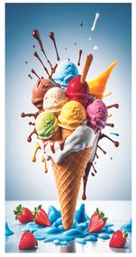 PLÁŽOVÁ OSUŠKA Z MIKROVLÁKNA ICE CREAM1 100X180 CM VZOROVANÁ