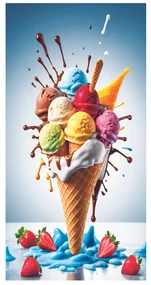 PLÁŽOVÁ OSUŠKA Z MIKROVLÁKNA ICE CREAM1 100X180 CM VZOROVANÁ