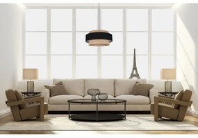 Luster na lanku CORSA 1xE27/60W/230V čierna/béžová