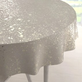 Biante Zamatový okrúhly obrus Isabela IBL-001 Gold Design krémový Ø 100 cm