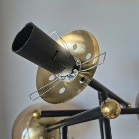 Prisadený luster MALENA 6xE14/5W/230V zlatá/čierna/dymová béžová