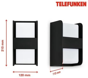 Telefunken 321005TF - Vonkajšie nástenné svietidlo 1xE27/12W/230V IP44 čierna