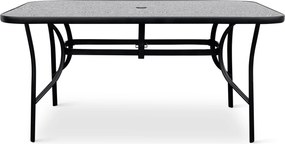 Noela Záhradný jedálenský set Klaudia čierny + 6x ratanová stolička Roma